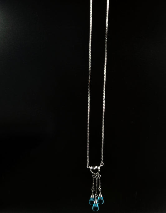 Blue Stone Women's Silver Necklace