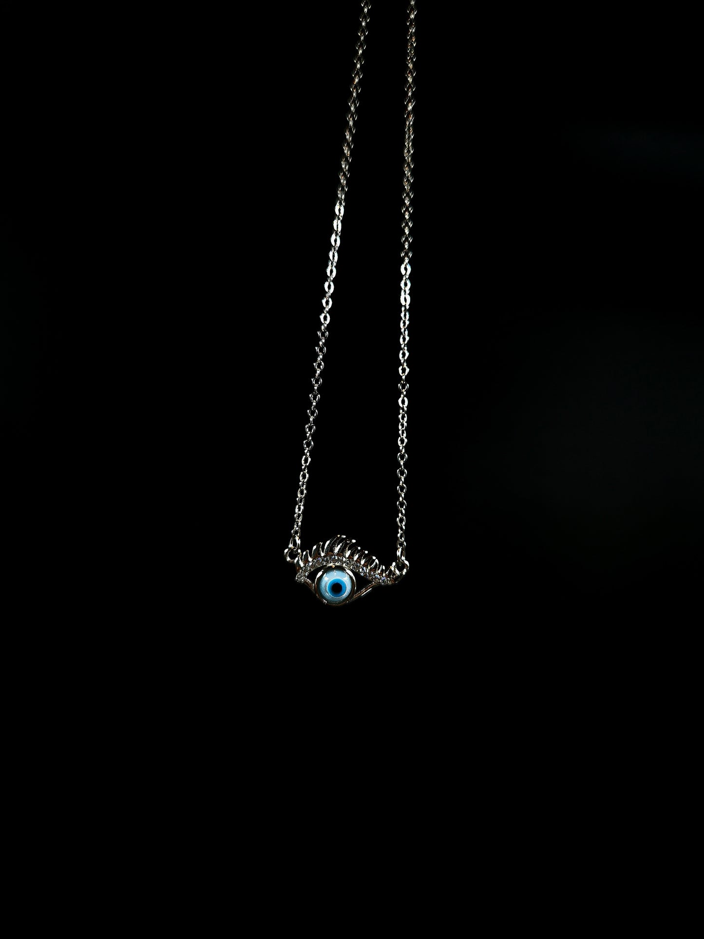 Artisan crafted Evil eye silver necklace