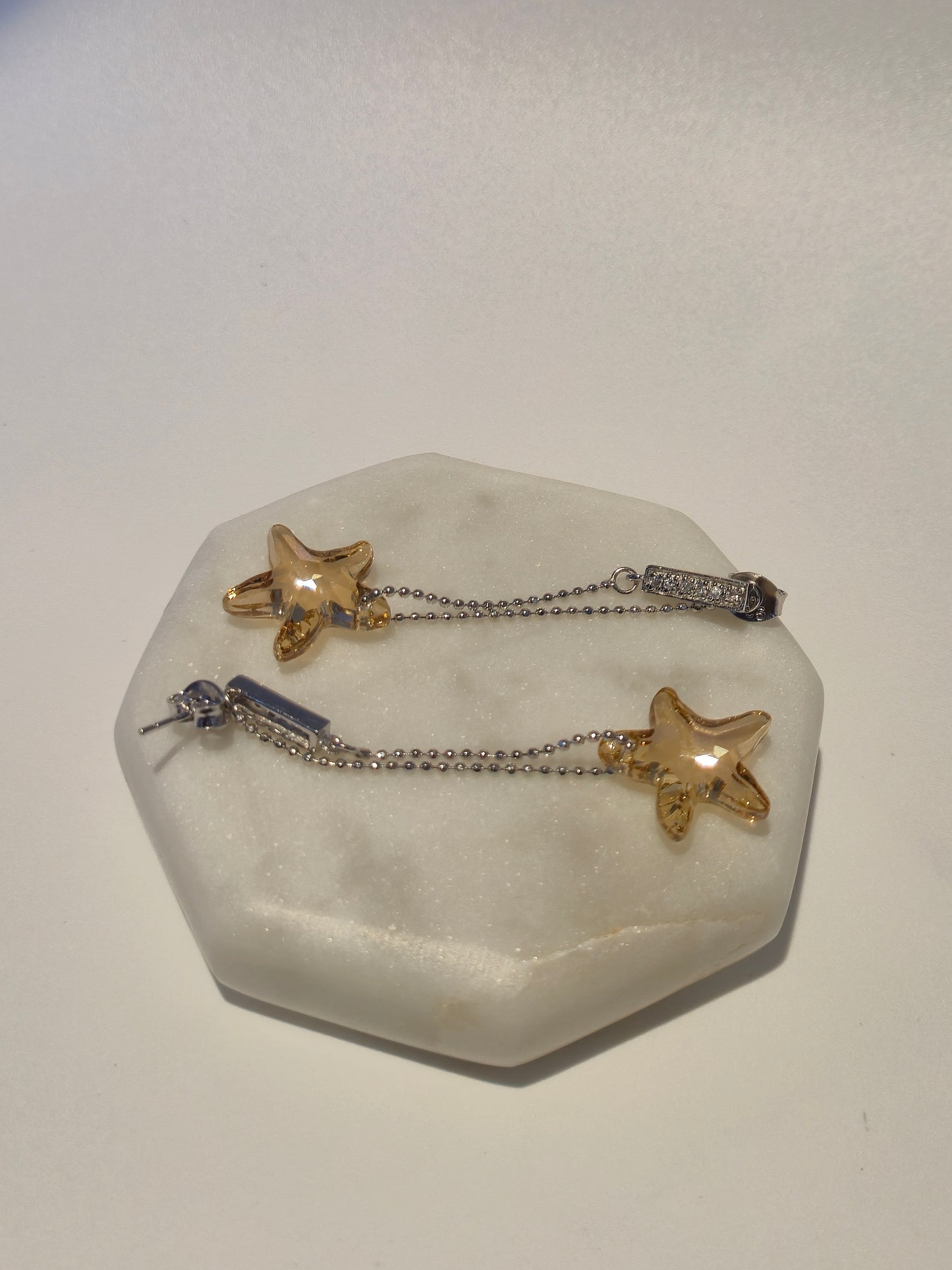 Starfish drop Silver Dangle