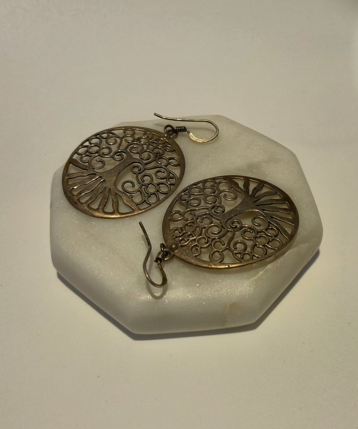 Tree of Life designed Oxidised Silver Earring