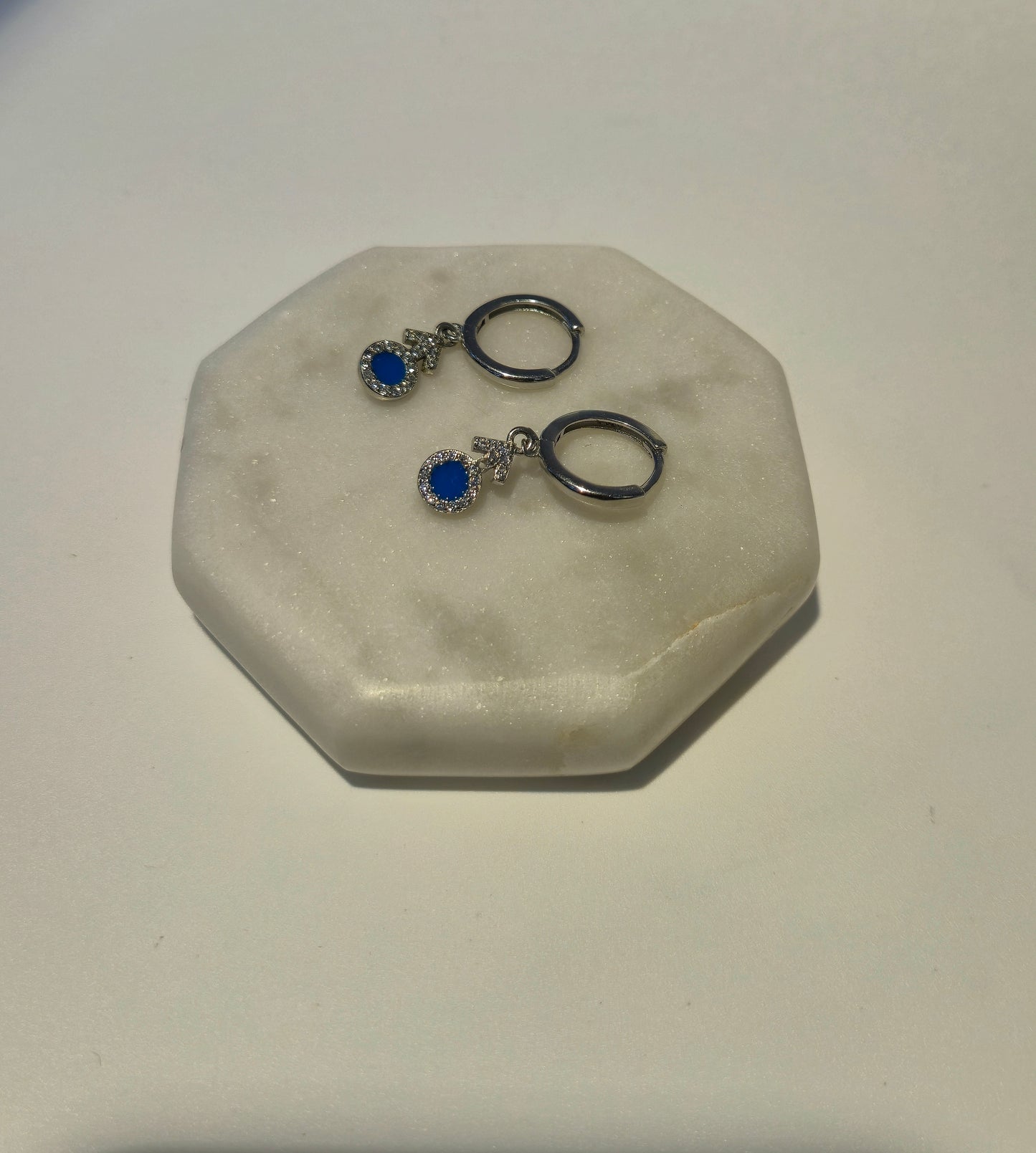 Blue colour Silver Hoop