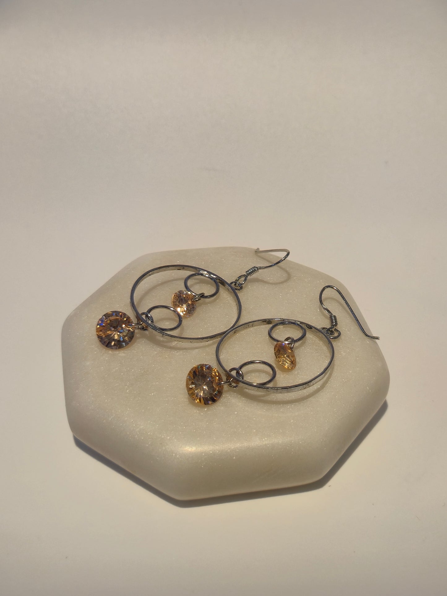 Double Hoop Silver Earrings