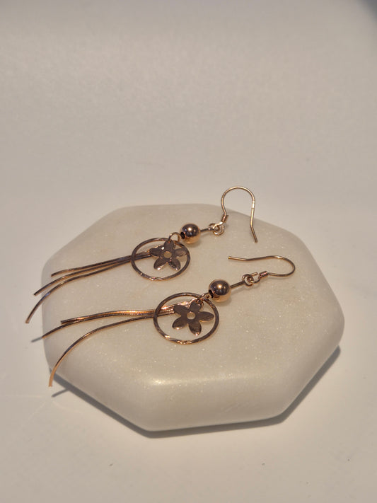 SIlver flower design dangle