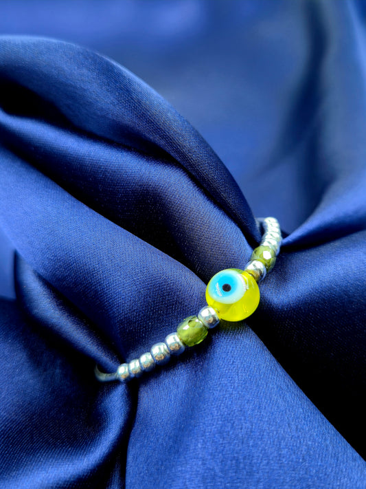 Yellow Evil Eye Charm Baby Bracelet