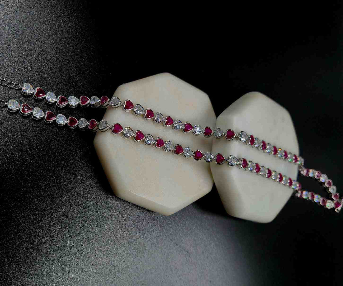 Heart Shaped Anklets with Dual Zarkan