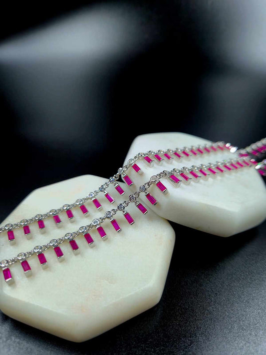 Rectangle Stone Hanging Anklet