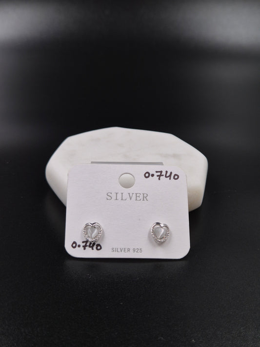 Mini 925 Silver heart shaped earrings