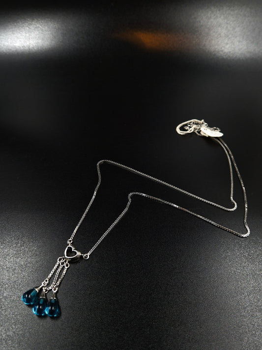 Blue Stone Women's Silver Necklace