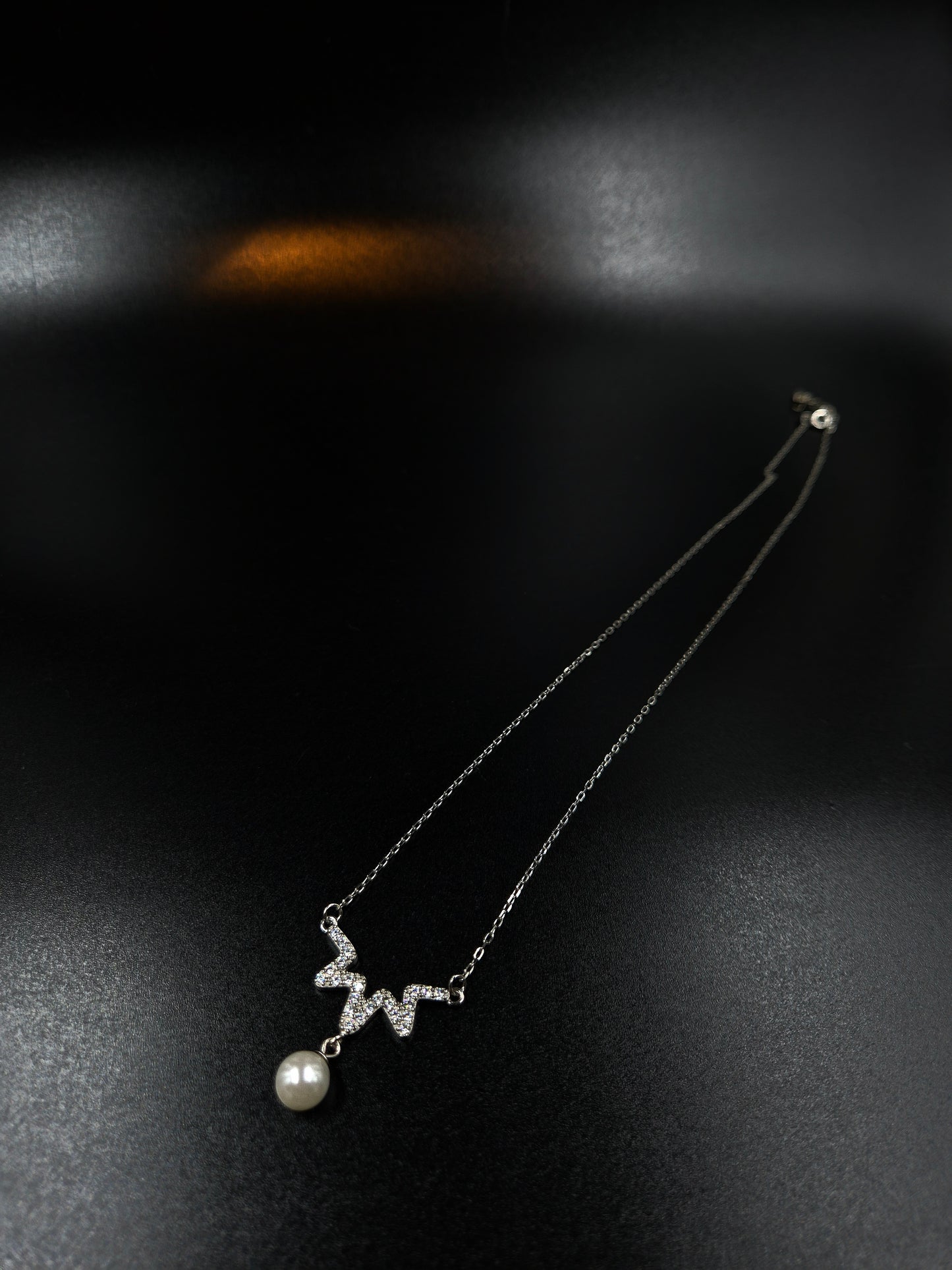 Silver zarkan and pearl Necklace for women