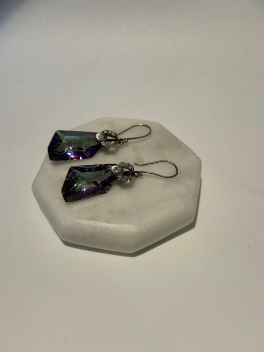 Rainbow crystal Dangle earring