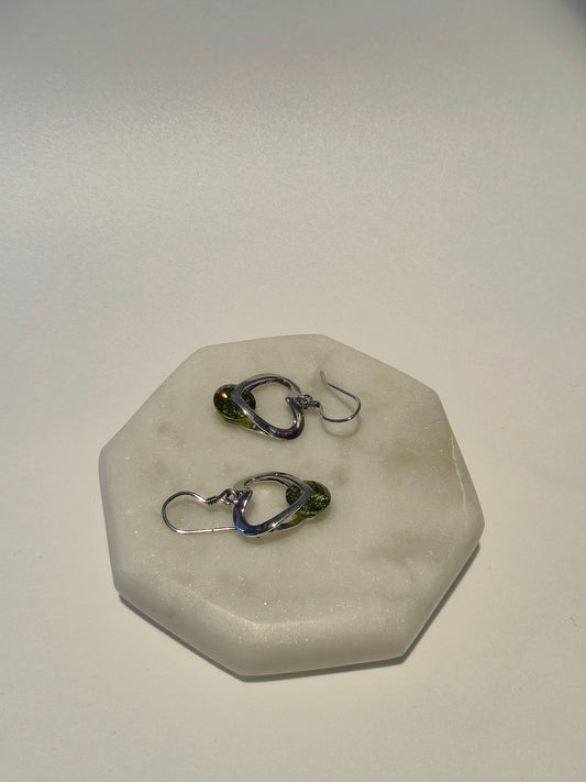 Heart shaped peridot Silver Dangle