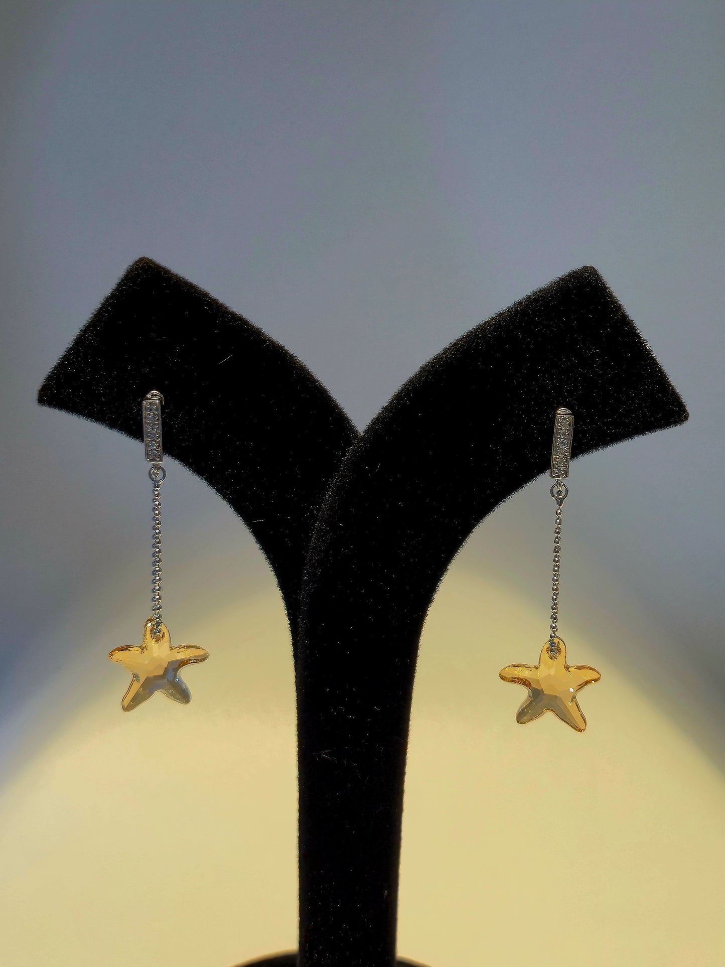 Starfish drop Silver Dangle
