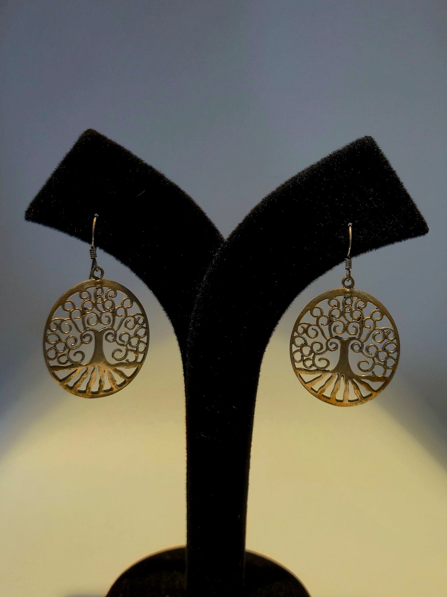 Tree of Life designed Oxidised Silver Earring