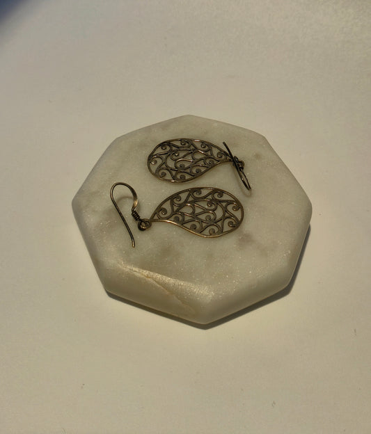 Oxidized Silver Earring