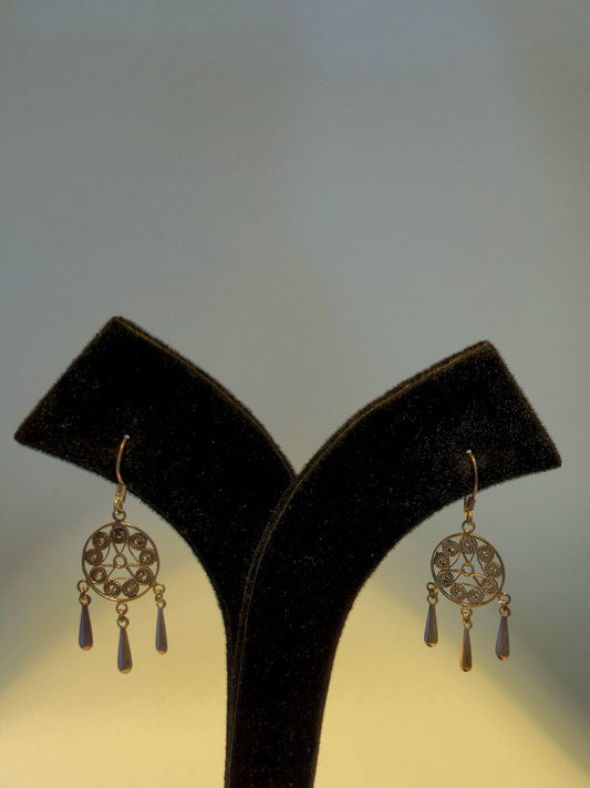 Oxidized Silver hanging Earring