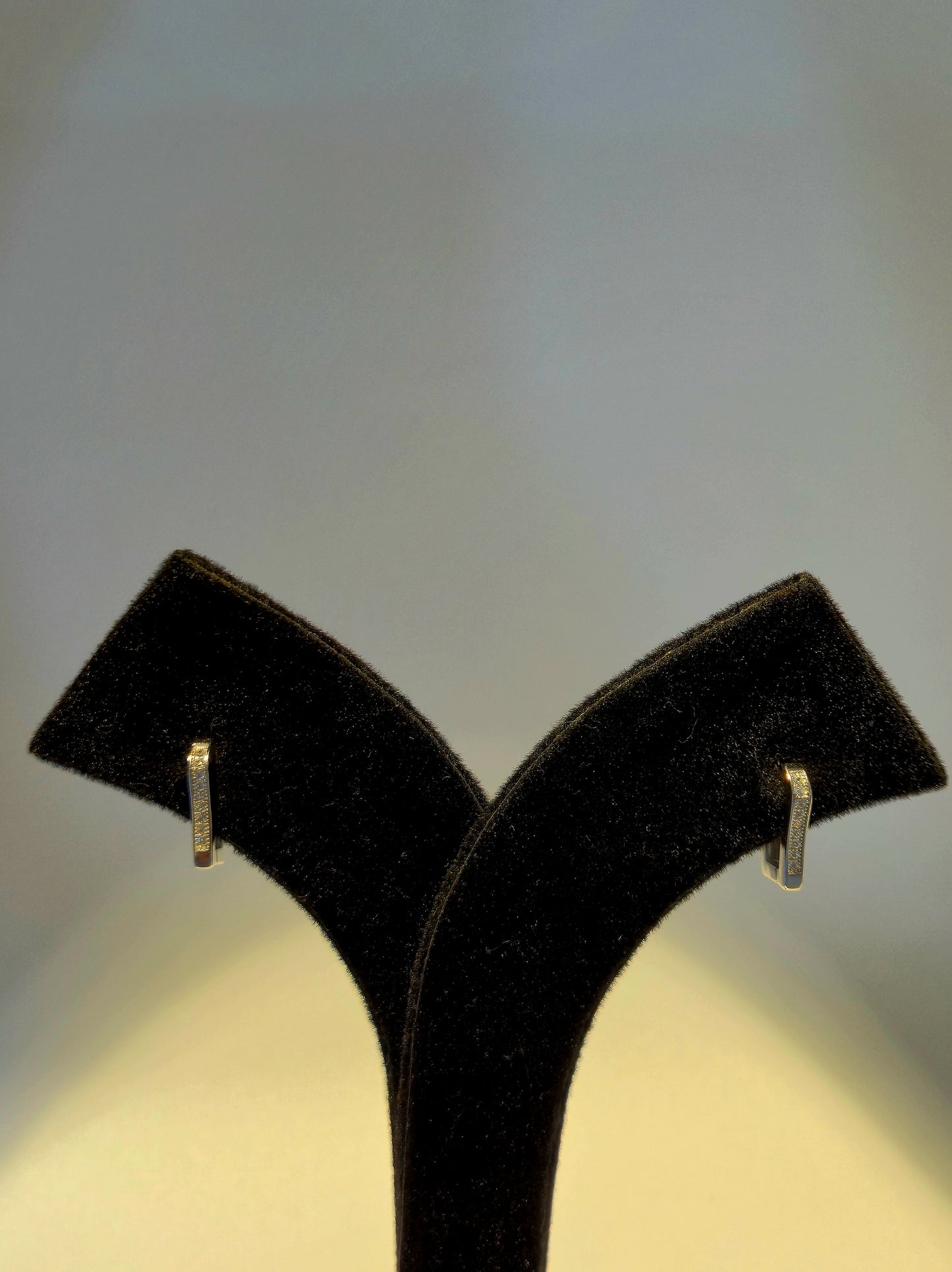 Silver unique square hoops