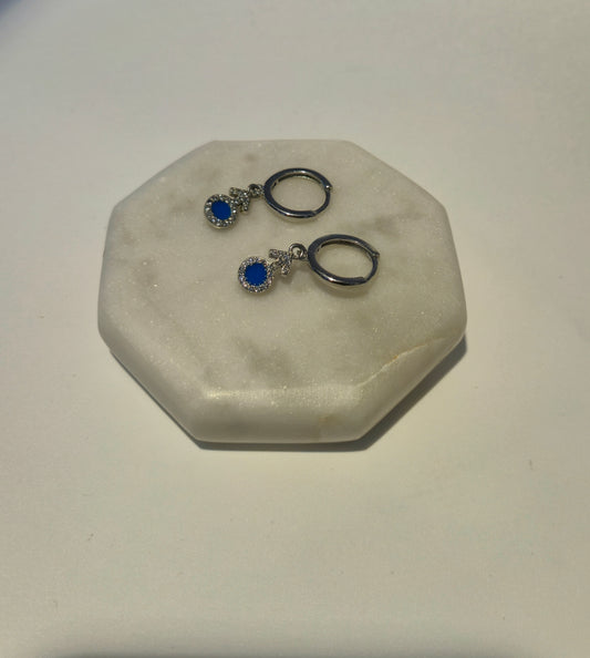 Blue colour Silver Hoop