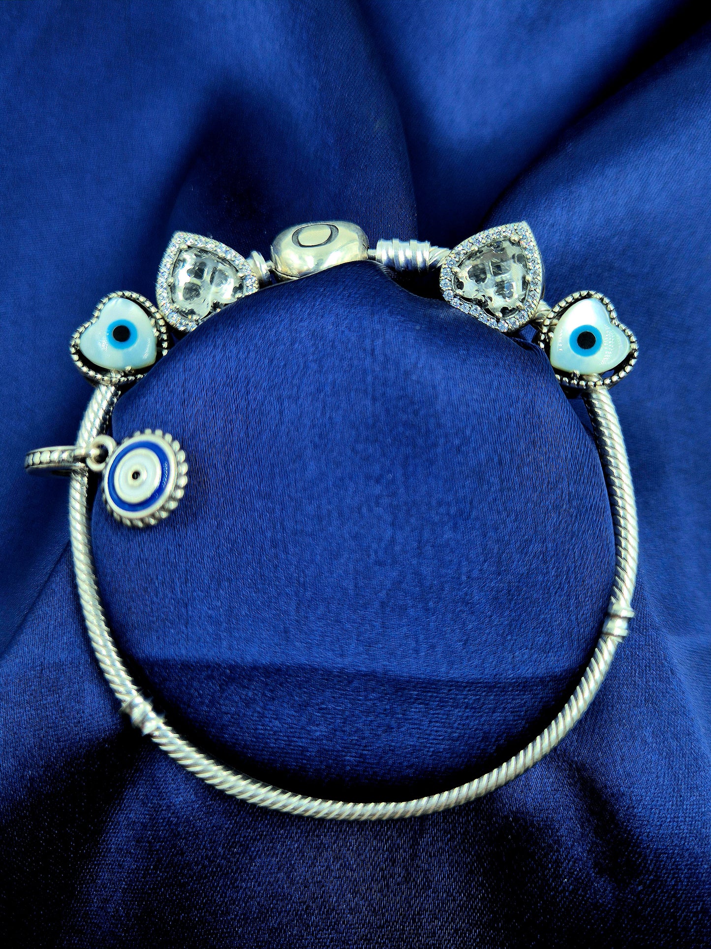 Evil Eye and Heart Pandora Bracelet