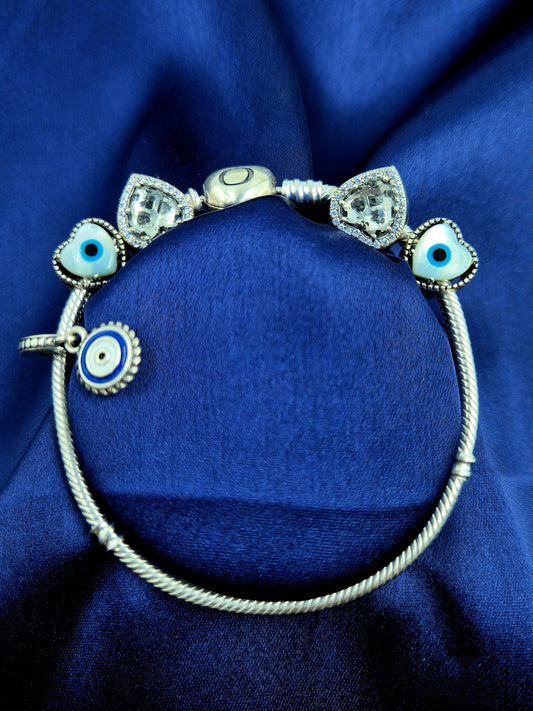 Evil Eye and Heart Pandora Bracelet
