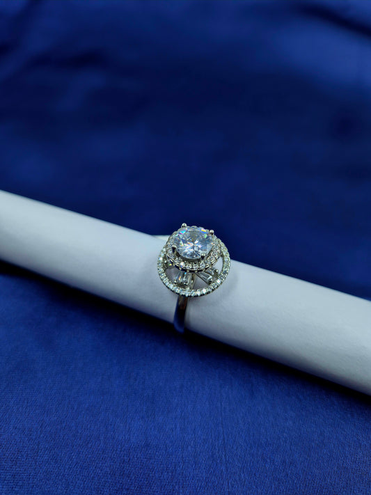 White Stone Spinning Ring