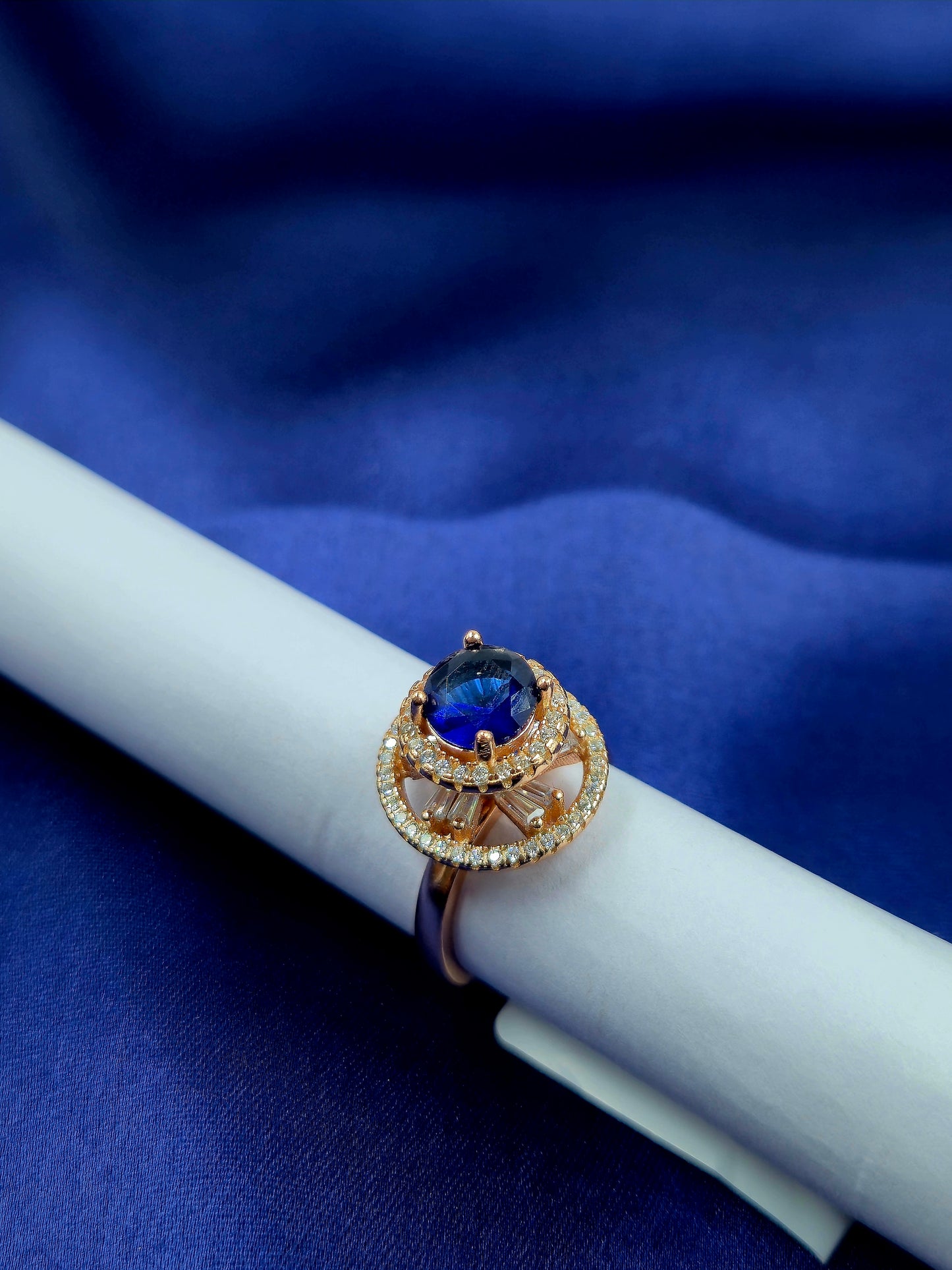 Sterling Silver Spinning ring with Blue stone