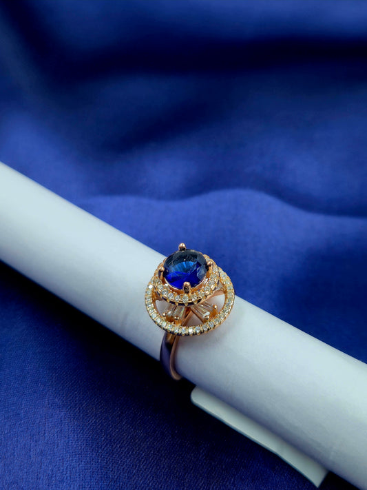 Sterling Silver Spinning ring with Blue stone