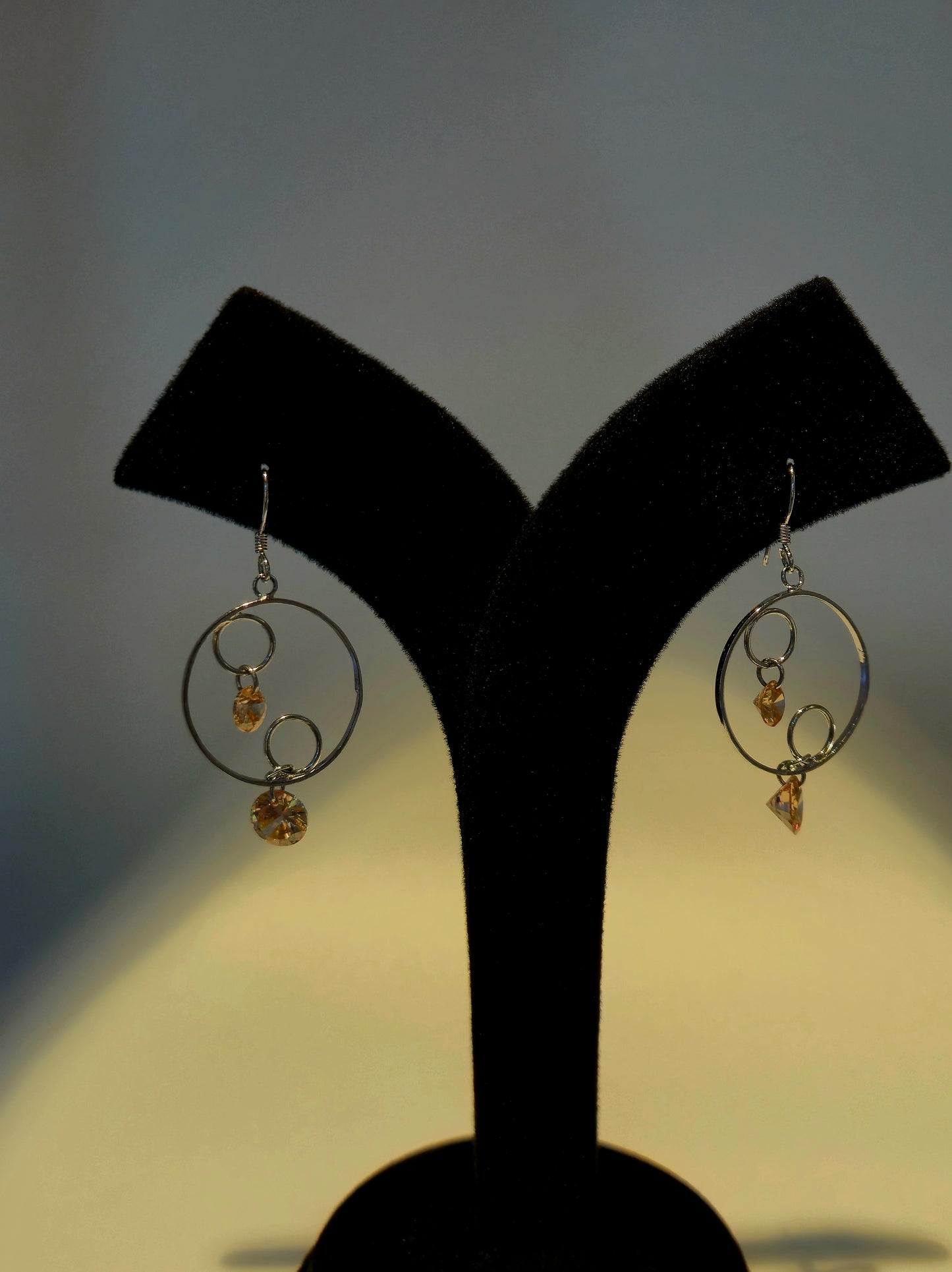 Double Hoop Silver Earrings