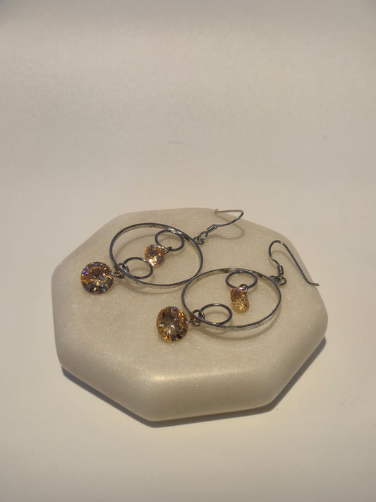 Double Hoop Silver Earrings