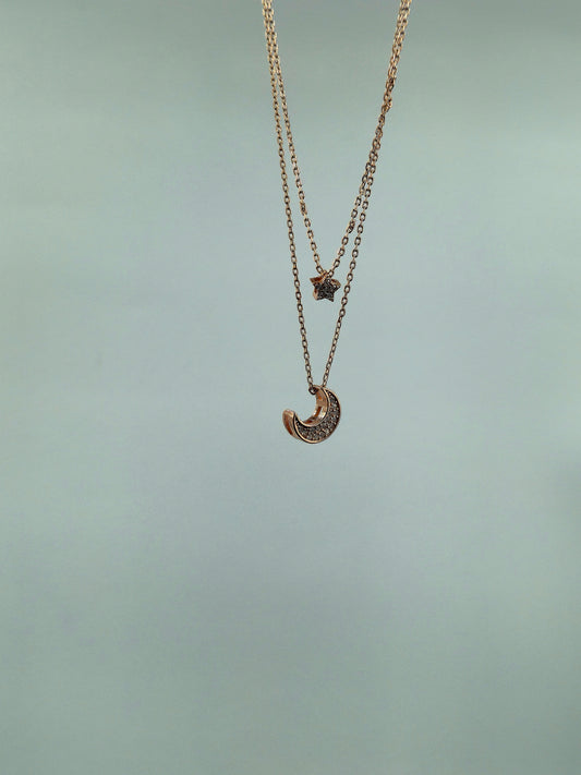Moon and Star Necklace
