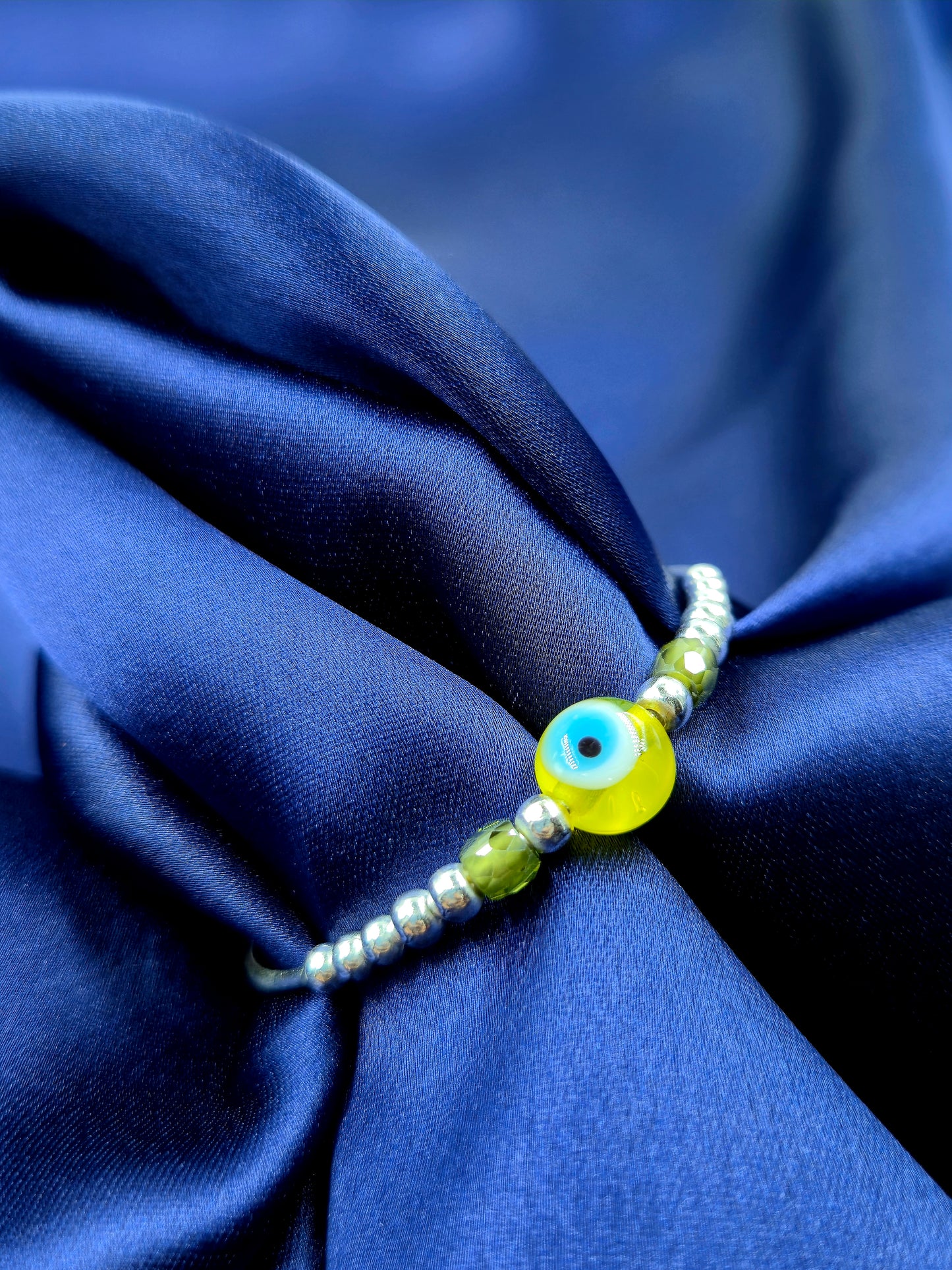 Yellow Evil Eye Charm Baby Bracelet