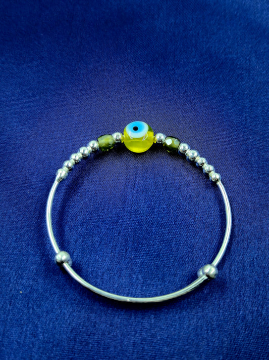 Yellow Evil Eye Charm Baby Bracelet