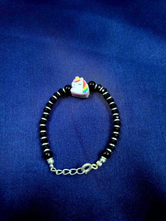 Unicorn Black Beads Baby Bracelet