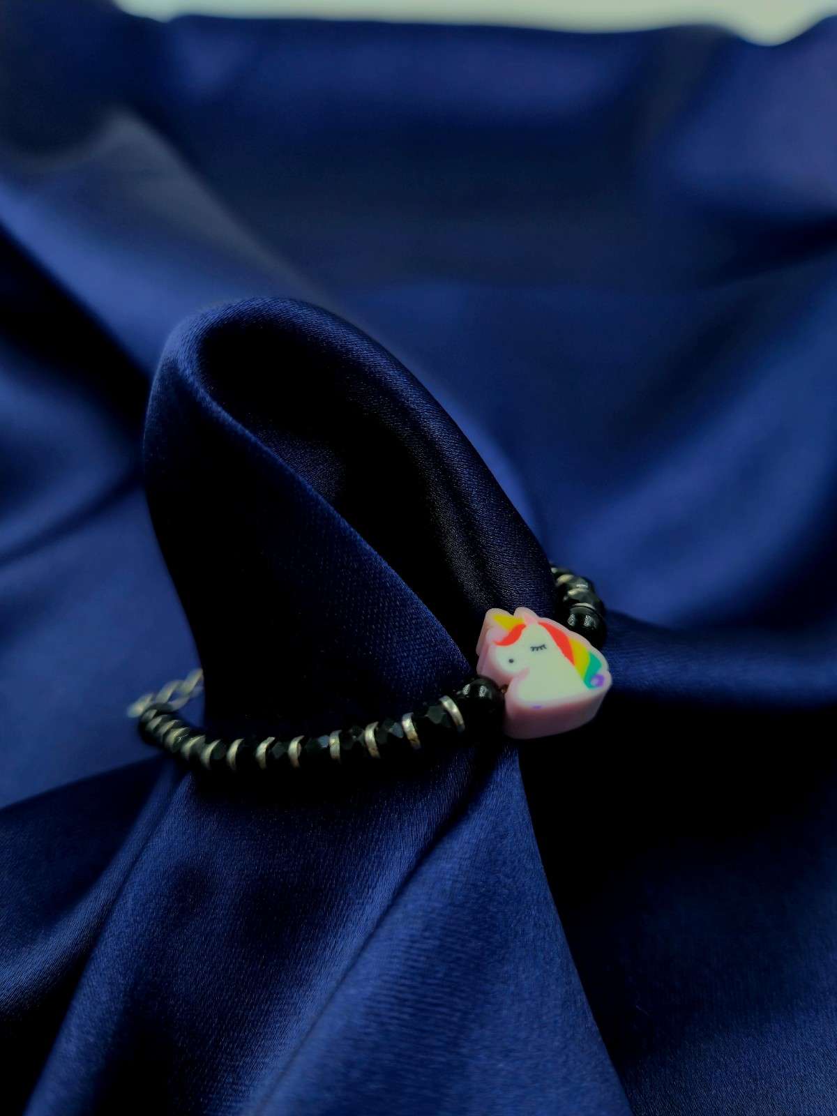 Unicorn Black Beads Baby Bracelet