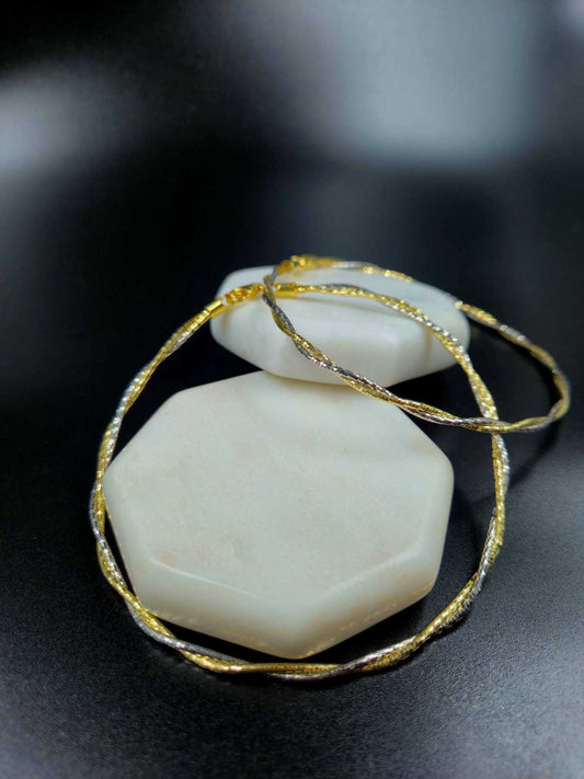 Italian Silver Anklet Dual Loop