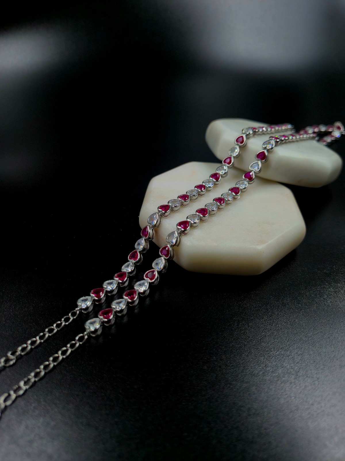 Heart Shaped Anklets with Dual Zarkan