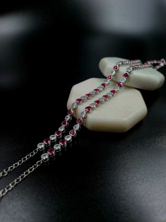 Heart Shaped Anklets with Dual Zarkan