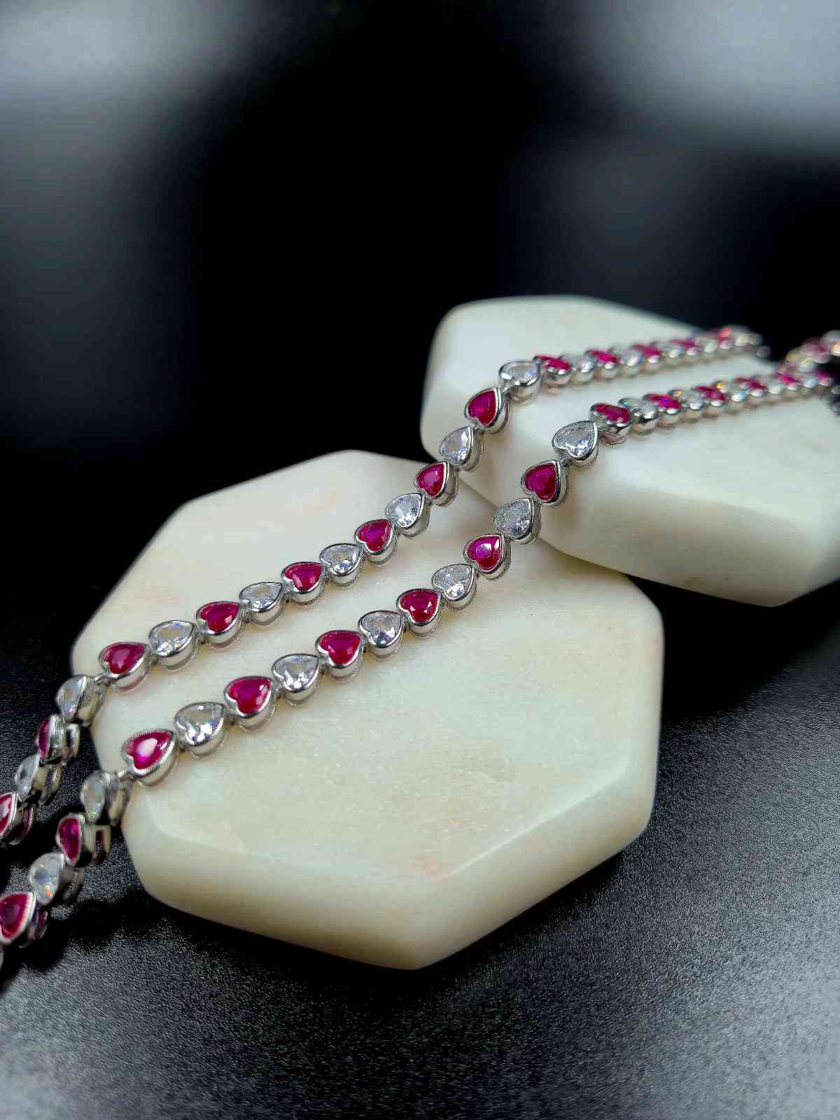 Heart Shaped Anklets with Dual Zarkan