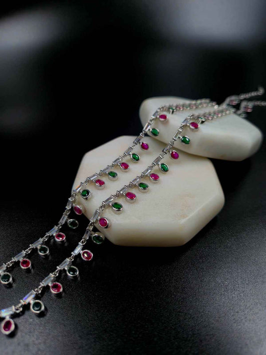 Hanging oval stones Anklet