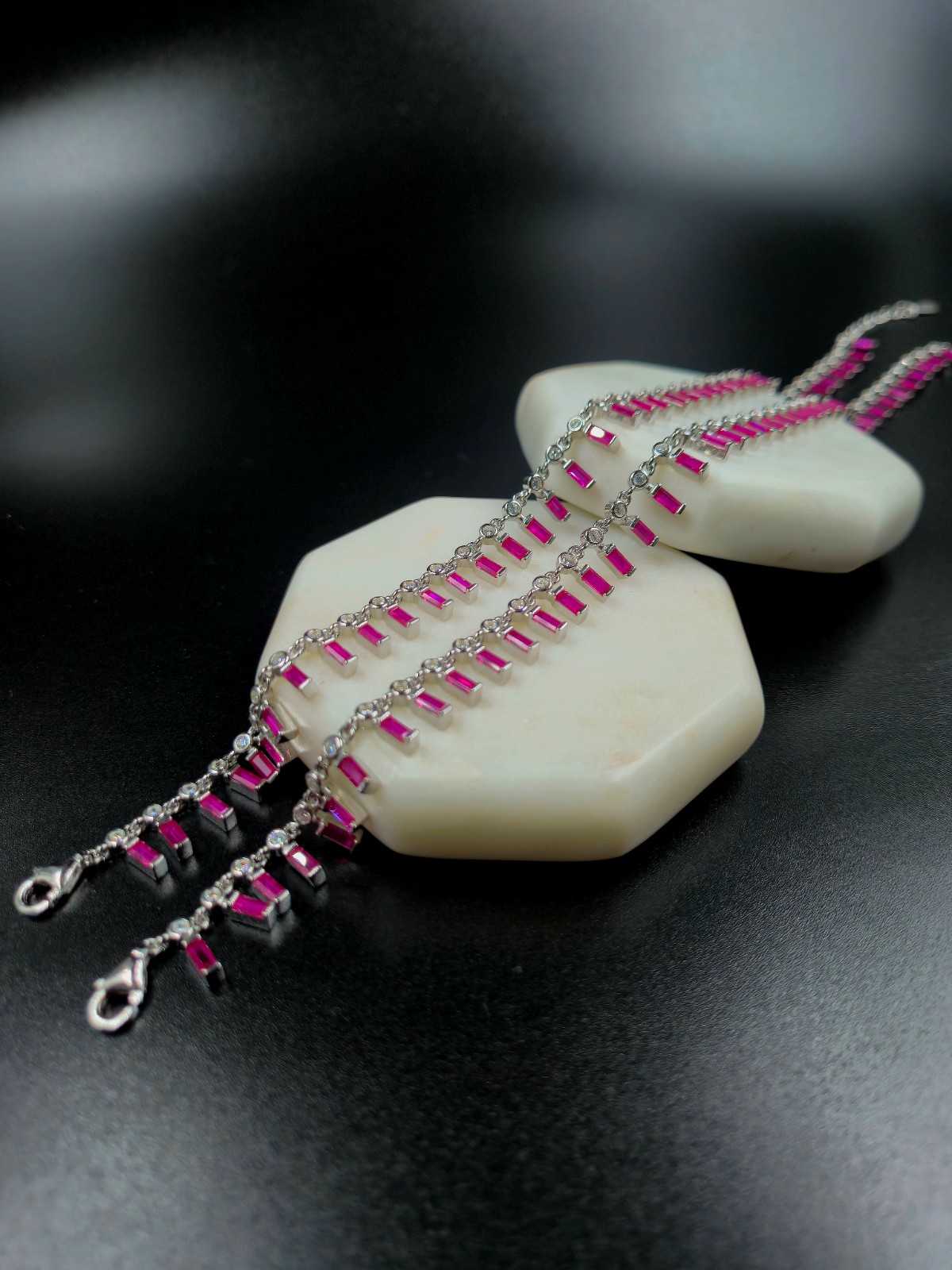 Rectangle Stone Hanging Anklet