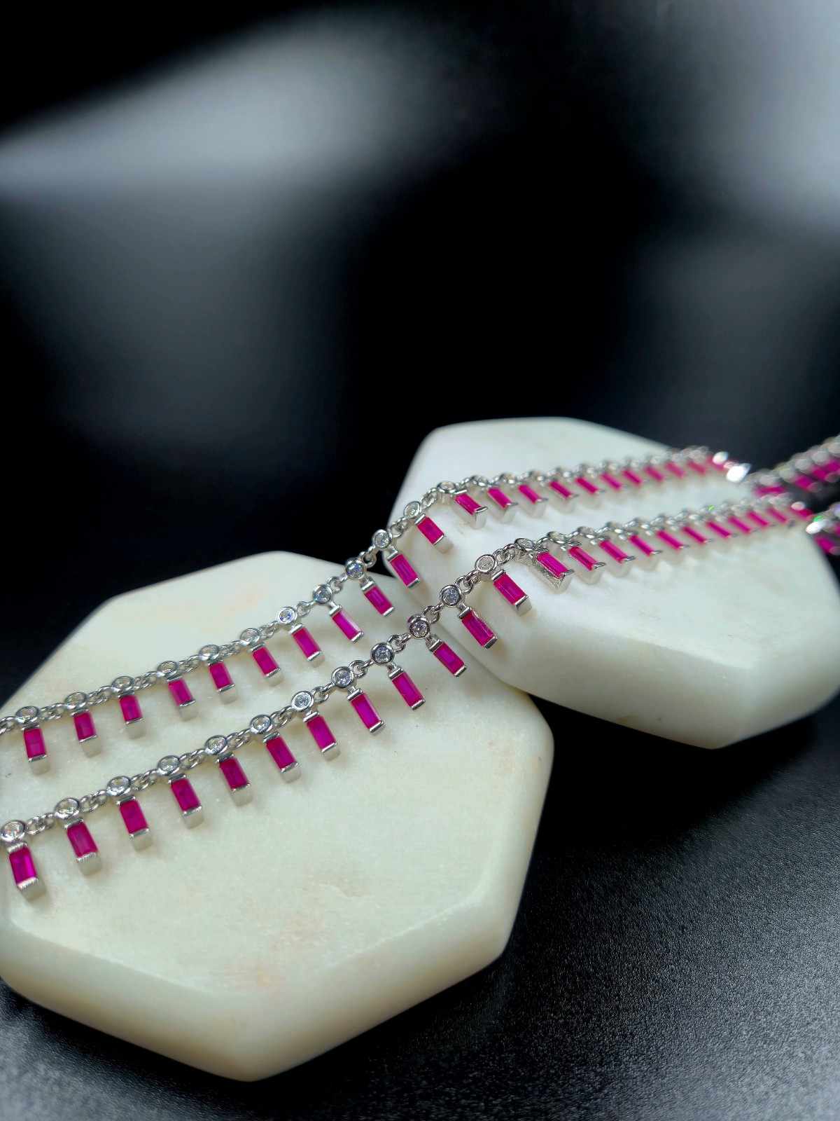 Rectangle Stone Hanging Anklet