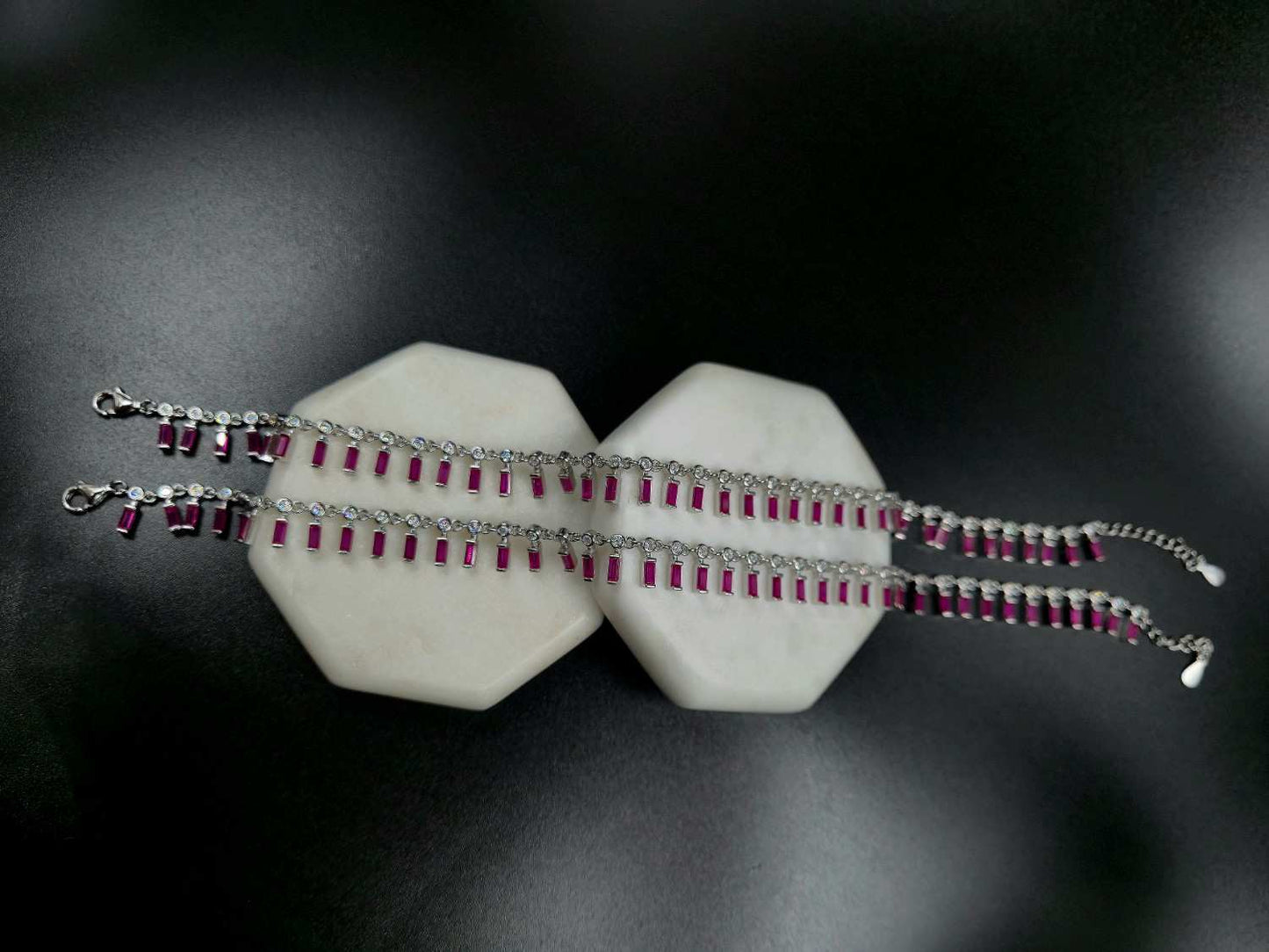 Rectangle Stone Hanging Anklet