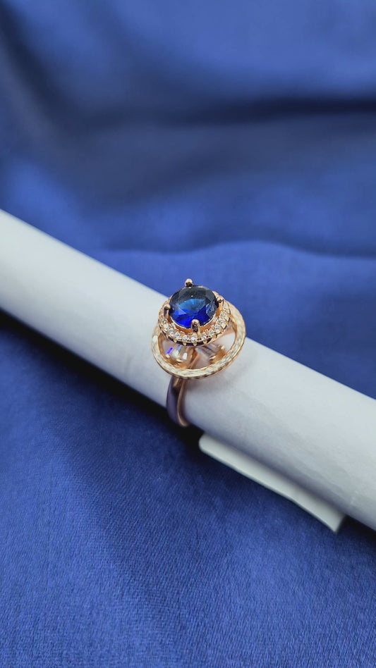 Sterling Silver Spinning ring with Blue stone